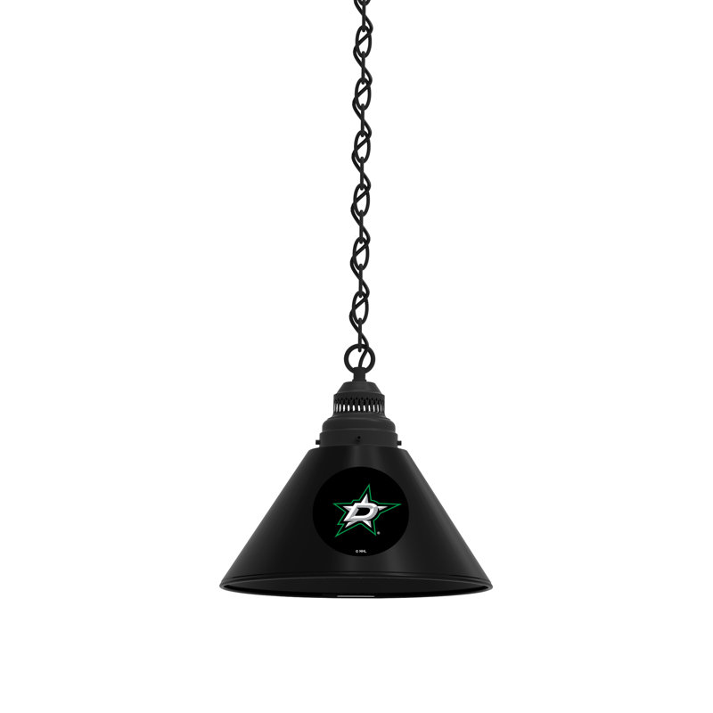Luminaire suspendu conique 1 lumière NHL, Noir, Dallas Stars