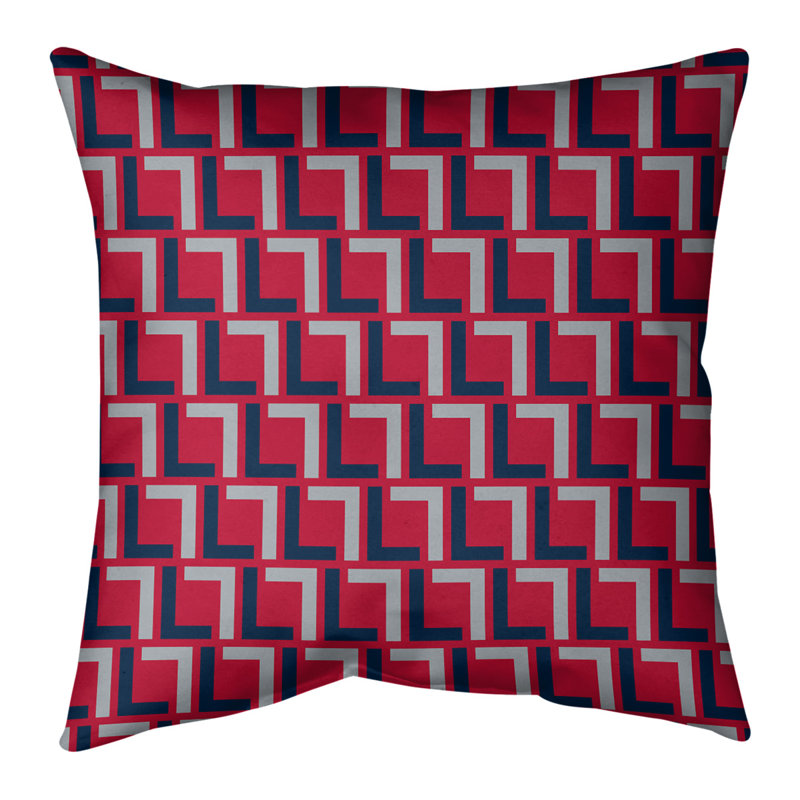 Housse de coussin New England Football Luxury Square, 16 po x 1 po, Rouge/noir, Croisé en coton