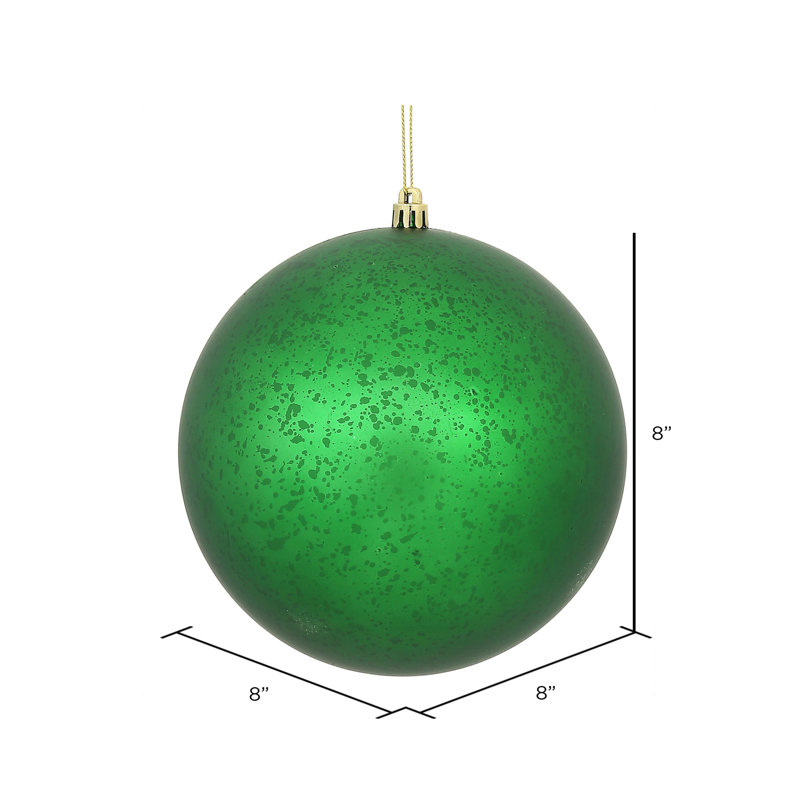Ornement boule de mercure mat, 8" H x 8" W, Vert