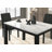 Syon Dining Table, 47 Inch White Faux Marble Top, Black Wood Legs-118708318