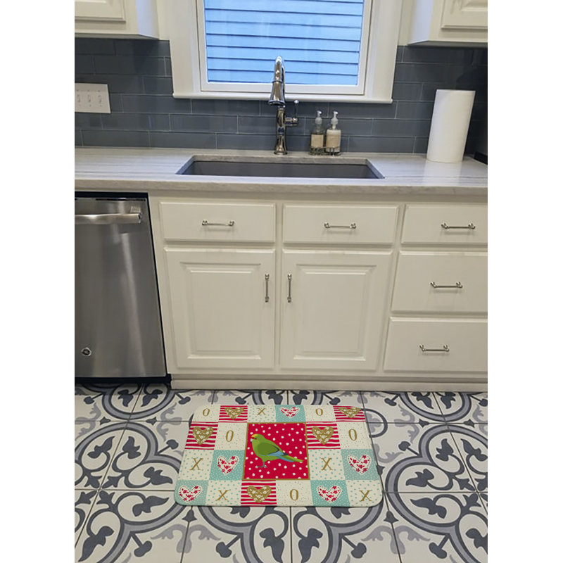 Hyeon Love Memory Foam Kitchen Mat, Perruche Kakariki