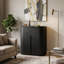 Chariot de bar moderne pour cuisine et salle à manger - Meuble-bar contemporain avec rangement décoratif pour le service des boissons, idéal pour un coin bar ou un espace cocktail - 104 cm, noir