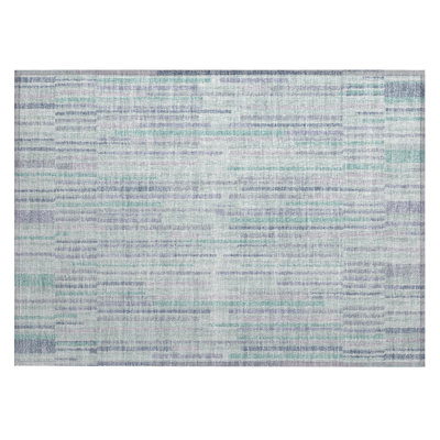 Machine Washable Indoor/Outdoor Xhevrie Mint Rug