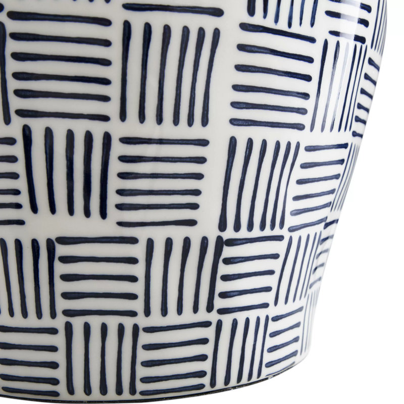 Liora Table Lamp, Blue Patterned Glaze