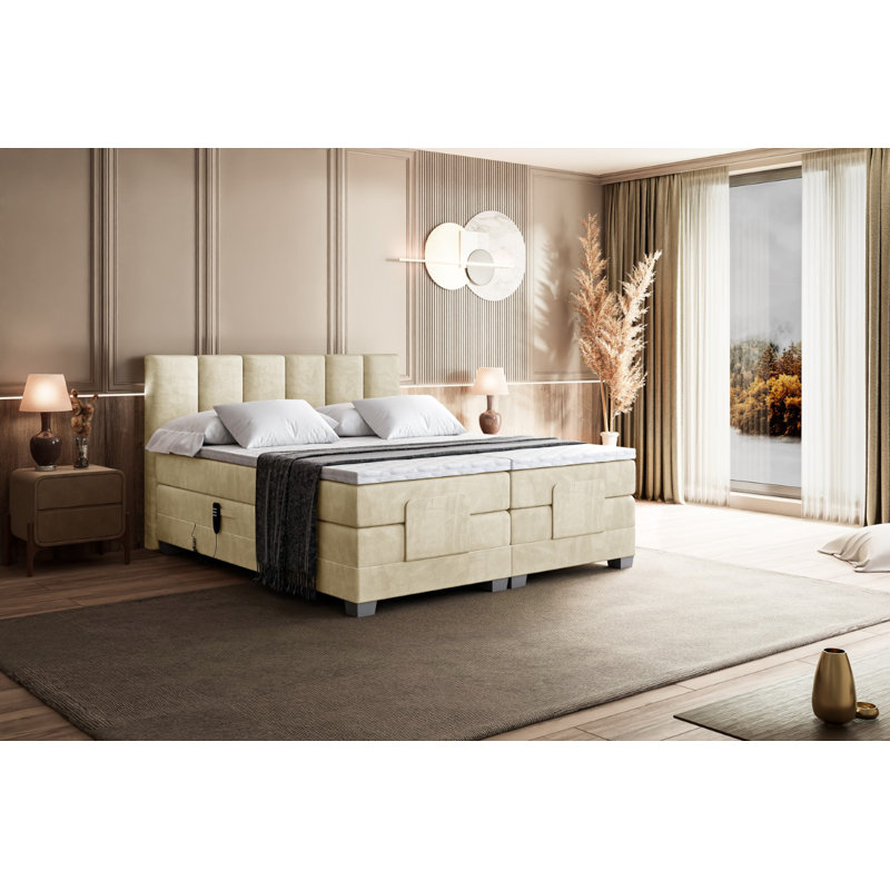 Hatchell Pocket Spring Mattress Divan Bed Base, 180cm W x 200cm L, Beige