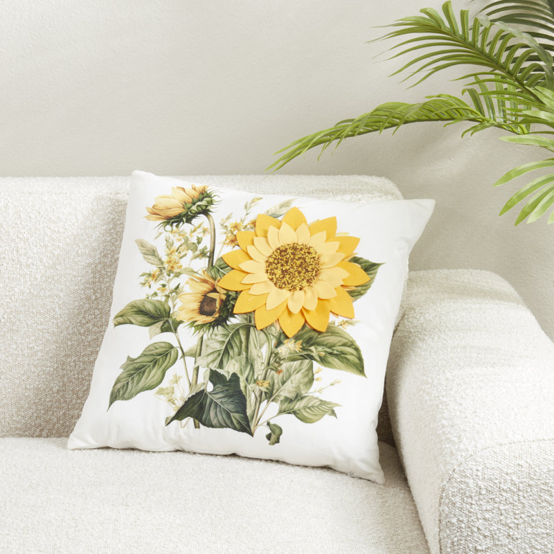 Coussin en tournesol brillant, Polyester