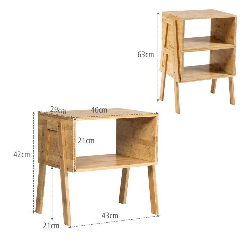 40cm W Metal Bedside Table
