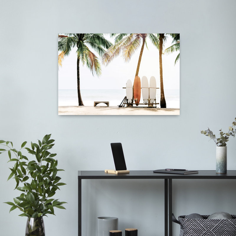 Hawaii Surfing 2, art mural contemporain, H 16 po x l 24 po