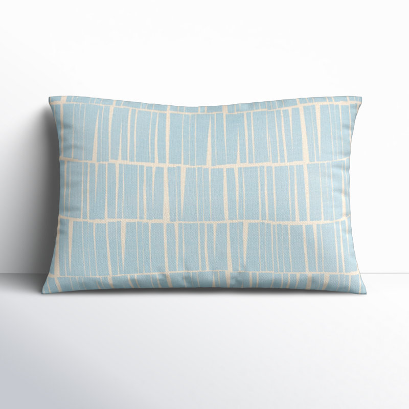 Hornell Striped Throw Pillow, Light Blue/Beige