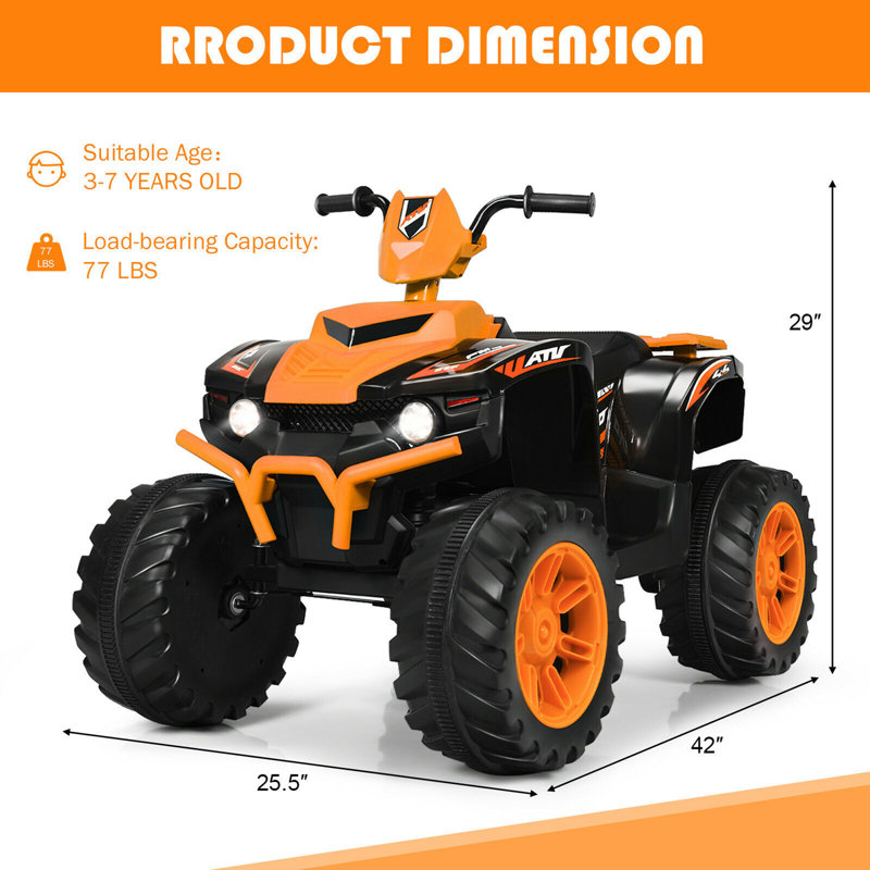 Costway Battery Powered Ride On, Orange