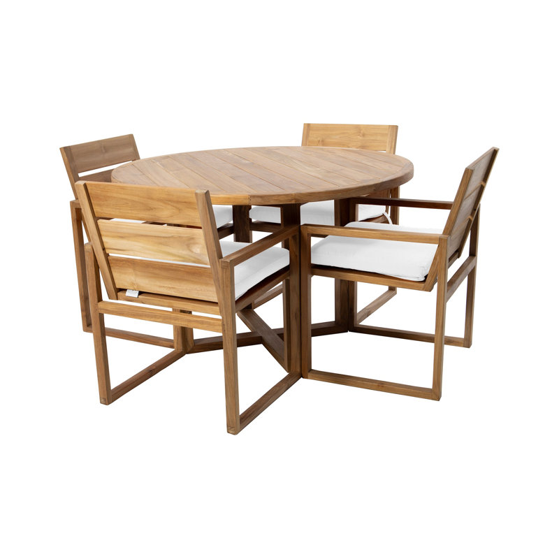 Venice 5 - Piece Solid Wood Dining Set, Sapphire