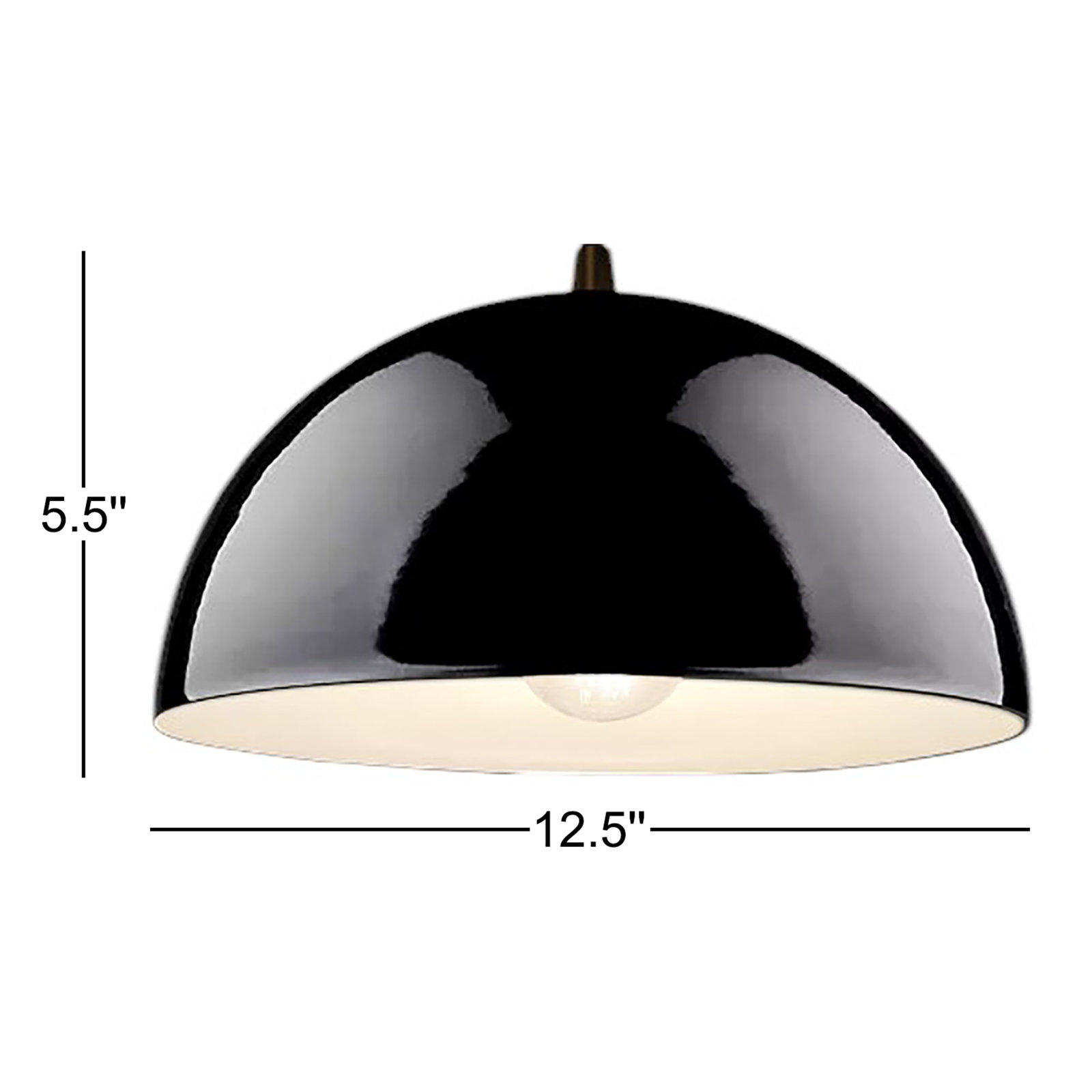 Leni Collection 1 - Light Dome Pendant Accents, Matte Black, Gloss Black