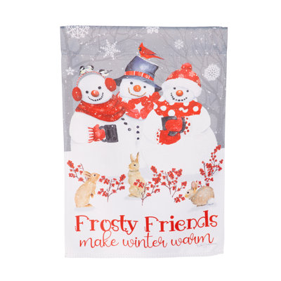 Snow Crew Suede Garden Flag