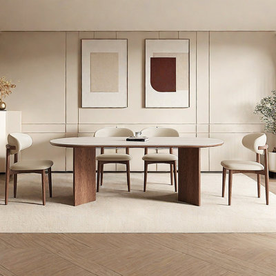 Modern creamy style sintered stone dining table