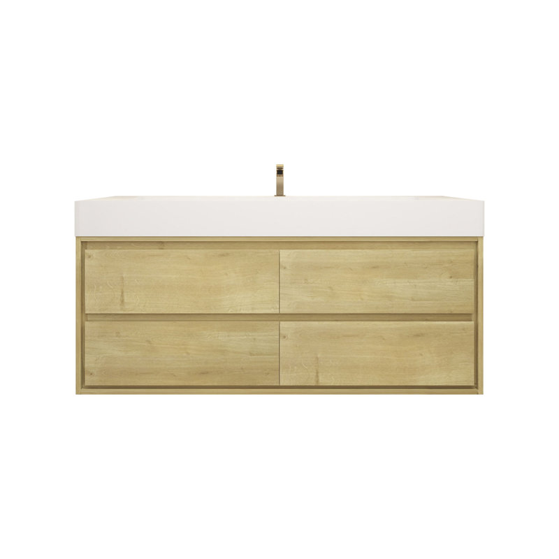 Victoria 60''Bathroom Vanity Base, Light Oak