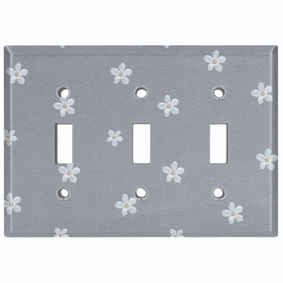 Patterned 3 - Gang Toggle Light Switch Standard Wall Plate