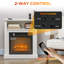 Foyer électrique autoportant de 27 po avec cadre blanc Homcom, chauffage encastré 1400 W - effet de bûche et de flammes 3D réaliste, télécommande, température réglable (62 82 -82 ℉), minuterie, certifié CSA