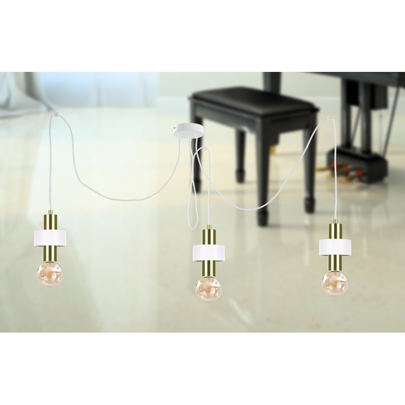 Bernda 3 - Light Cluster Pendant, White/Gold