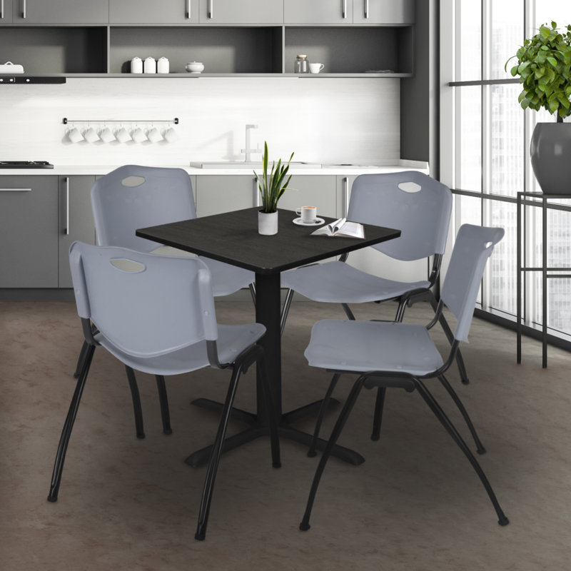 Table de salle à manger Regency Cain, H 29 po x L 30 po x P 30 po, Gris cendré / gris, Gris cendré