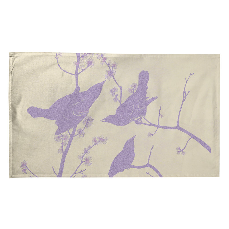 Serviette à thé à oreilles starling, Sergé de coton, Mauve