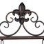 Décoration murale en métal suspendue fleur de lys bronze avec support à volutes