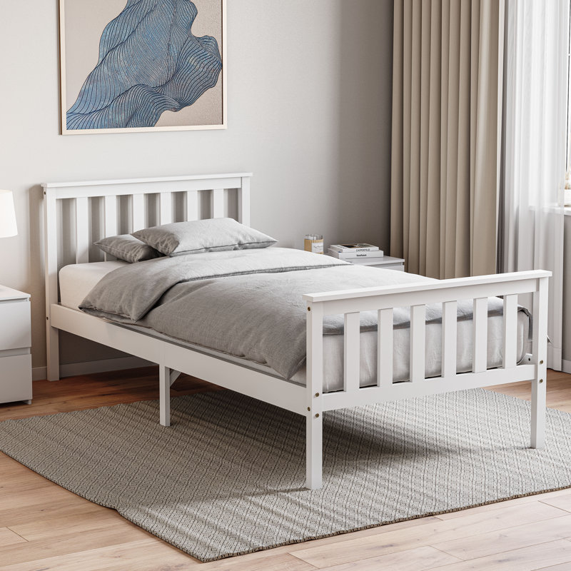 Solid Wood Bed, Single (3'), White