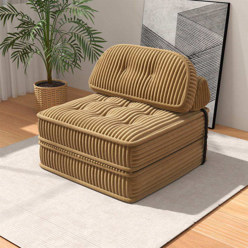 Boneless 65" Loveseat Sofa, Comfy Fabric Couch with Deep Seat Sofa for Bedroom, Loveseat for Living Room, Brown