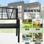 Banc de jardin noir 50,5 × 22 × 33,75 po, chaise de véranda 2 places avec dossier et accoudoirs en forme de V, structure en acier