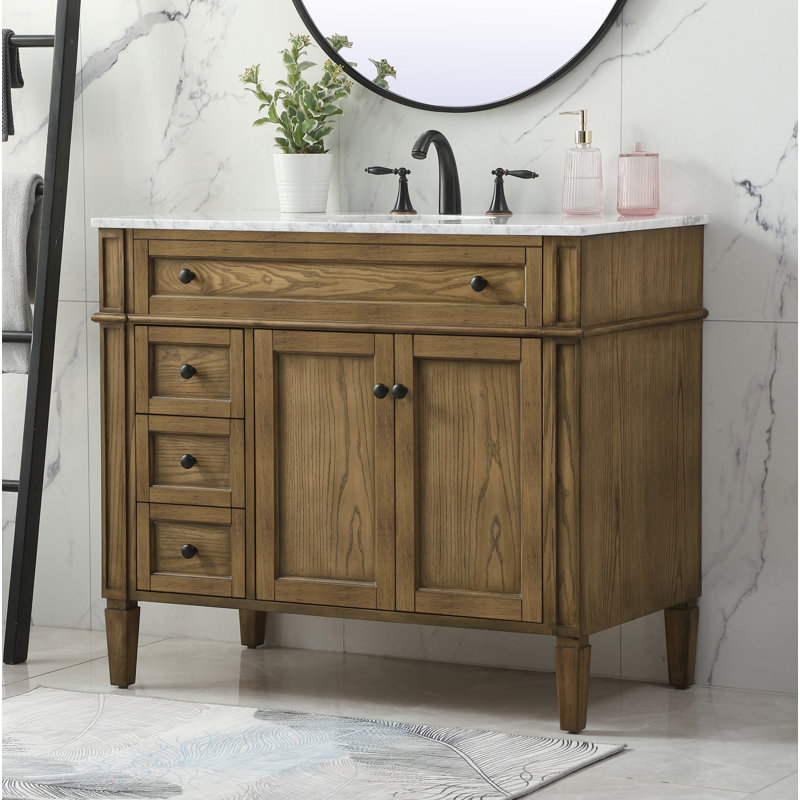Meuble-lavabo simple 40 po Rivers, Brun foncé