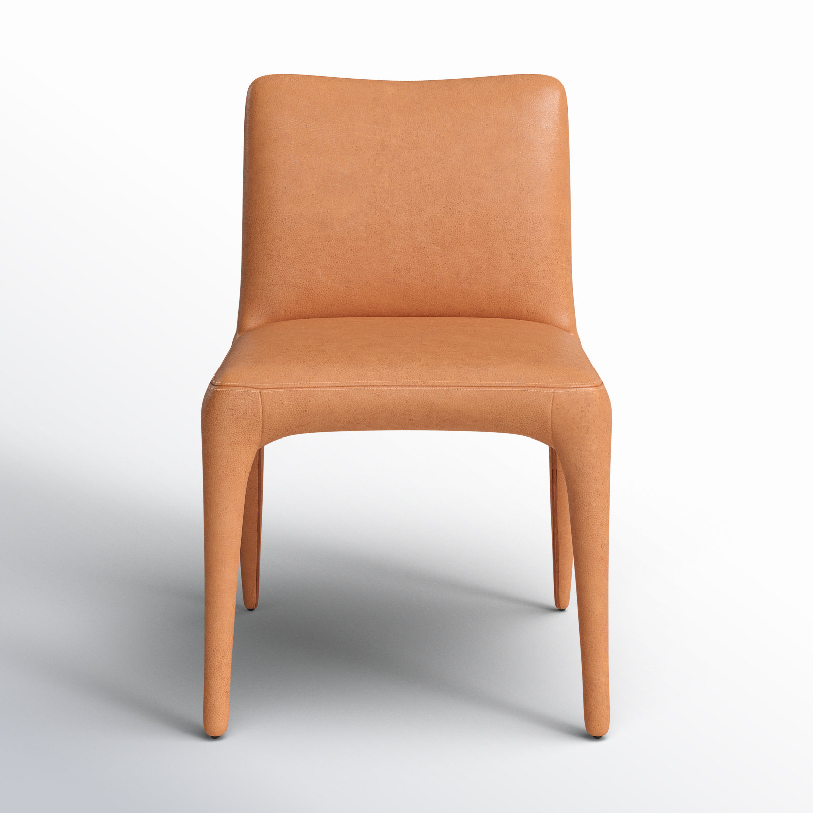Keavy Genuine Leather Dining Chair, Heritage Camel Genuine Leather