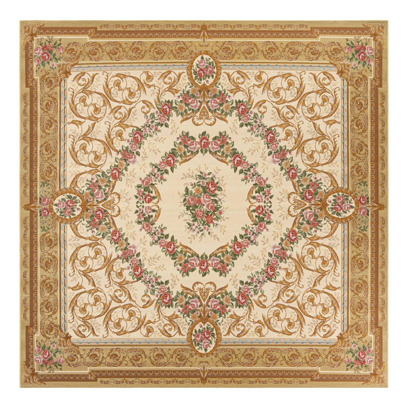 Indoor/Outdoor Traditional Area Rug, Square 10'