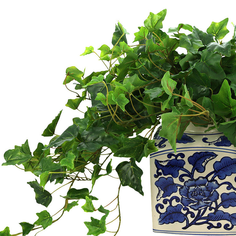 Verdant Vines Faux Ivy Plant in Ceramic Vase