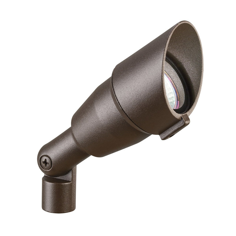 Projecteur d'extérieur câblé à faible tension de 7,5 po en bronze architectural texturé sans ampoules incluses, Sans ampoule