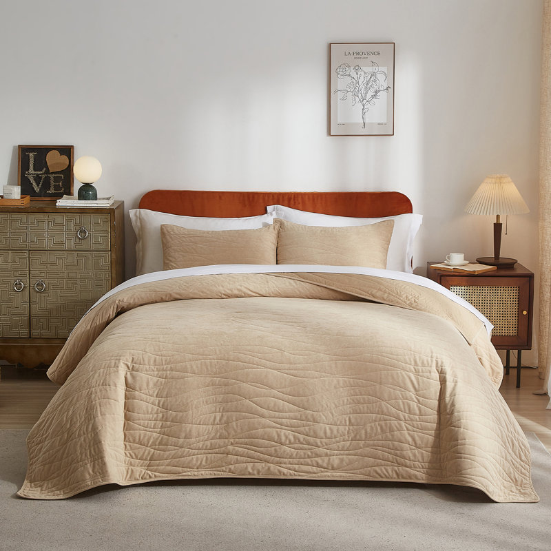 Ensemble de couvre-lit Wondnuga, 3 pièces douces et légères, double couture surpiquée, ensemble de literie toutes saisons