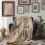 Élégance parisienne rose - couverture en sherpa de qualité supérieure 1 pièce - reproduction d'art luxueuse-97621103