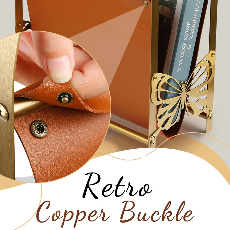 Artificial Leather Magazine Rack Floor