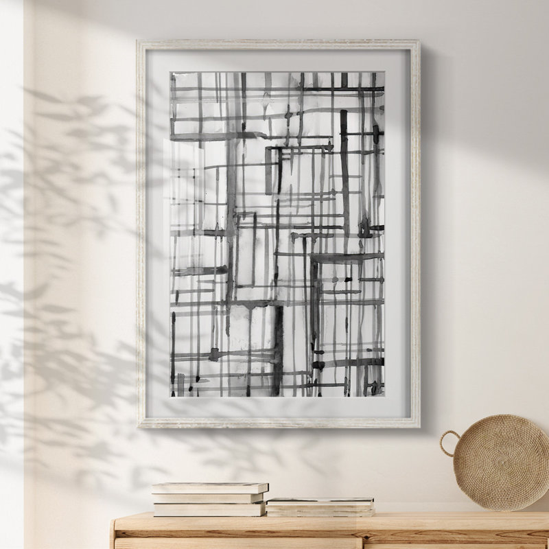 Line Meditation II - impression encadrée, H 19,5 po x l 16,5 po, Blanc