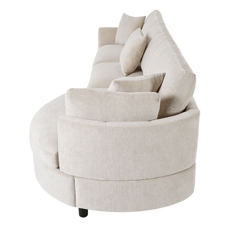 Canapé modulaire en chenille 105 po Gladon, Chenille beige