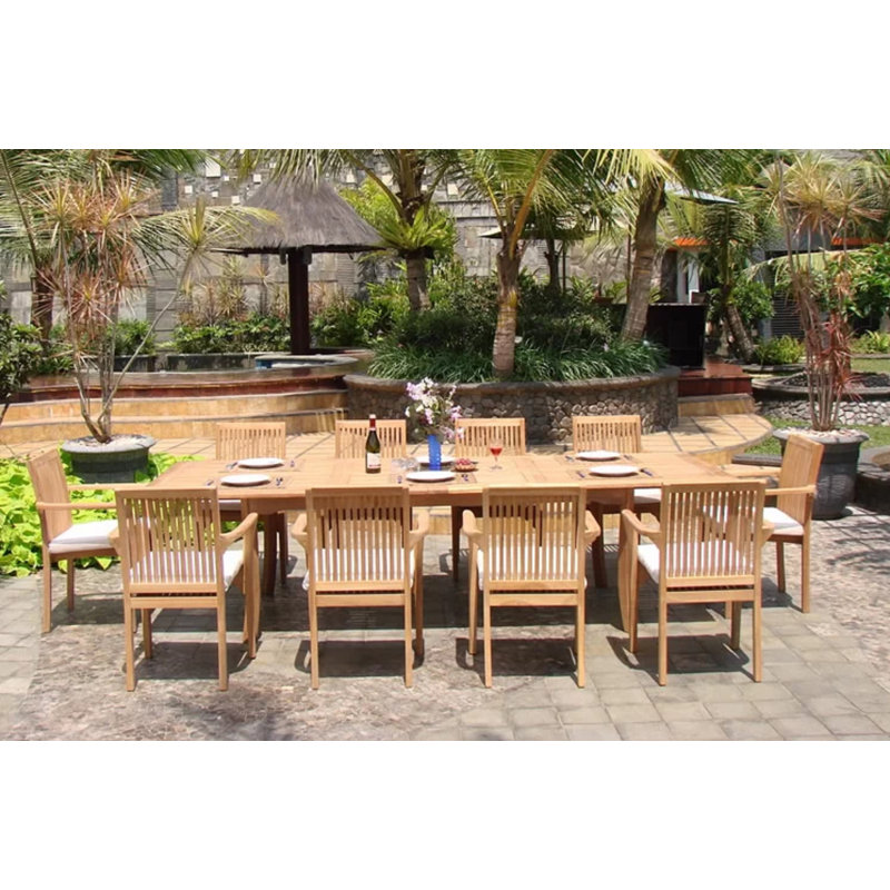 Agustin Outdoor 9 - Piece Teak Dining Set
