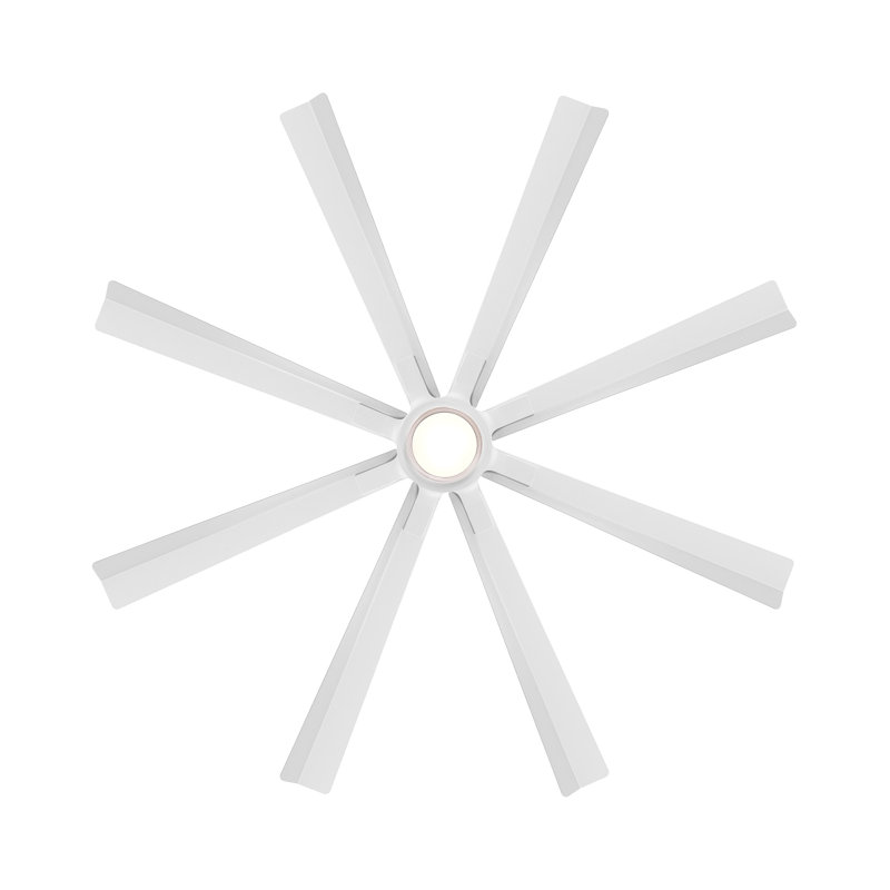 Size Matters 8-Blade Smart Ceiling Fan, Matte White, 65", Yes