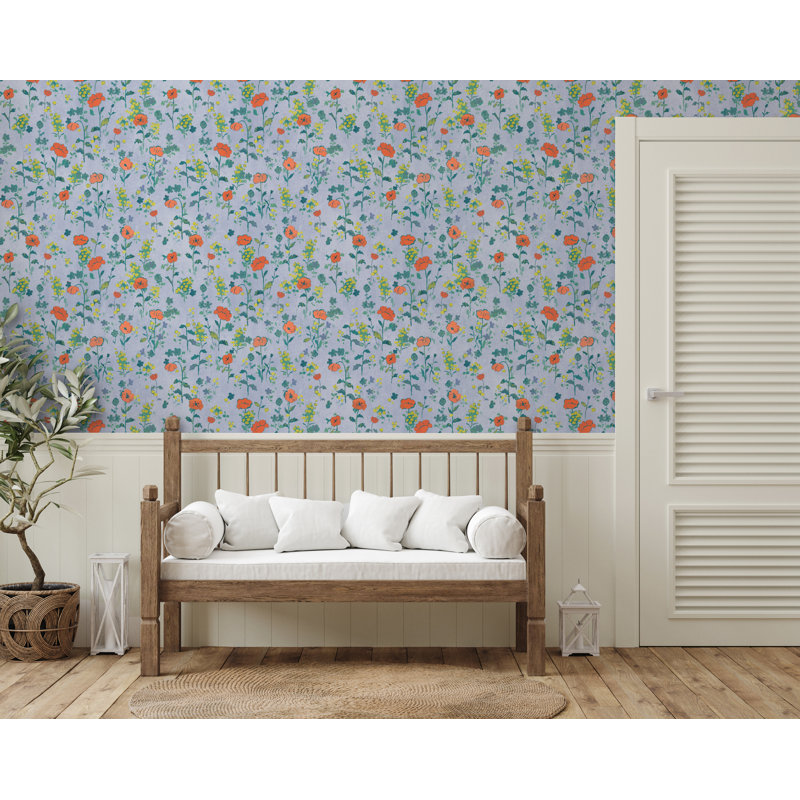 Paule Marrot Floral Wallpaper Double Roll, Periwinkle
