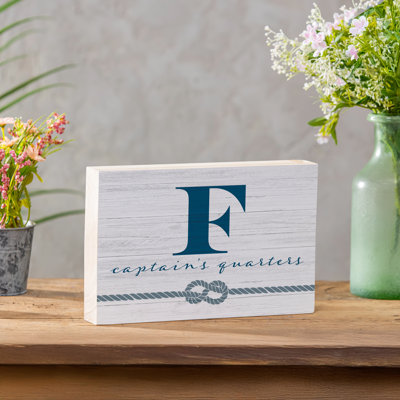 Coastal Wooden Plock Monogram Captain 12x8" F
