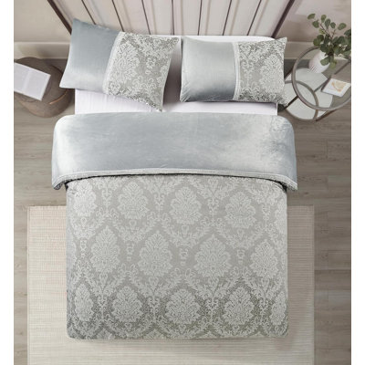 Polyester Damask Duvet Cover Set