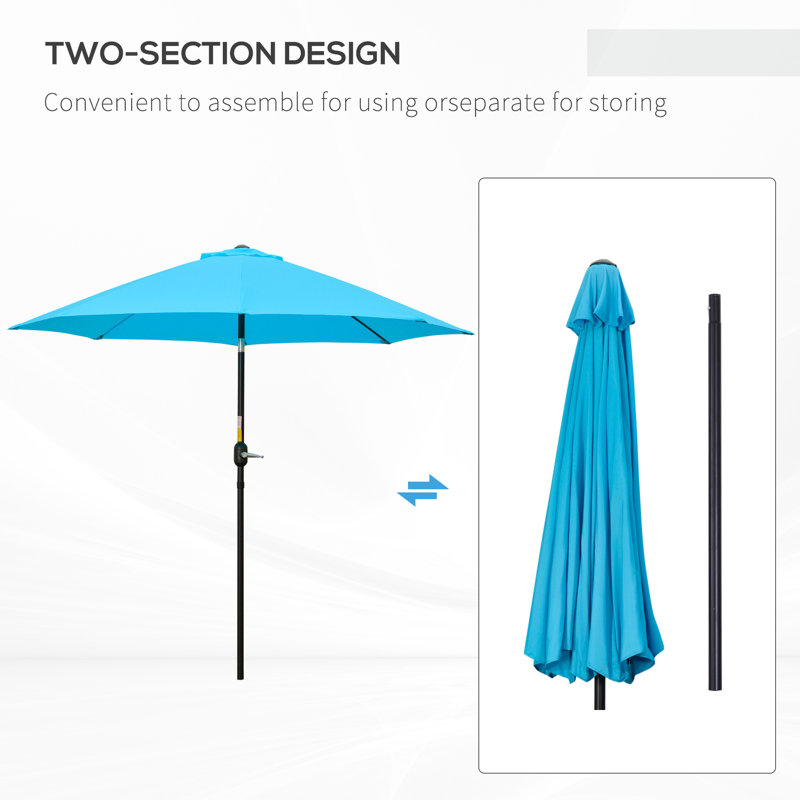 Aramie 263cm Tilt Market Parasol, Blue