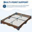 Structure de lit plateforme grand en bois, lit bas Wave Design sans tête de lit, silencieux, noyer-130082784-130082785