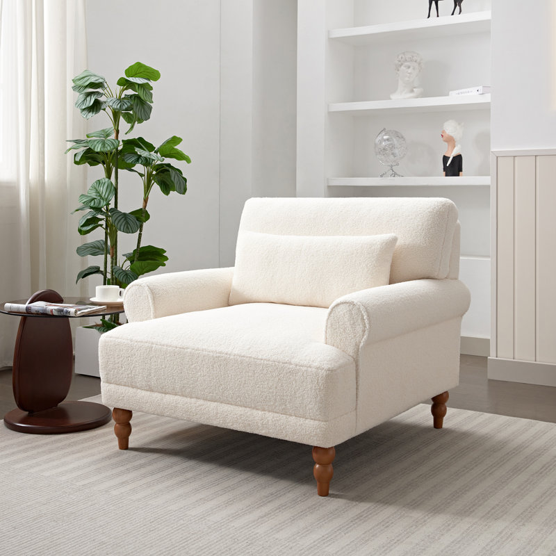 Chaise d'appoint, chaises de salon rembourrées, Beige Boucle