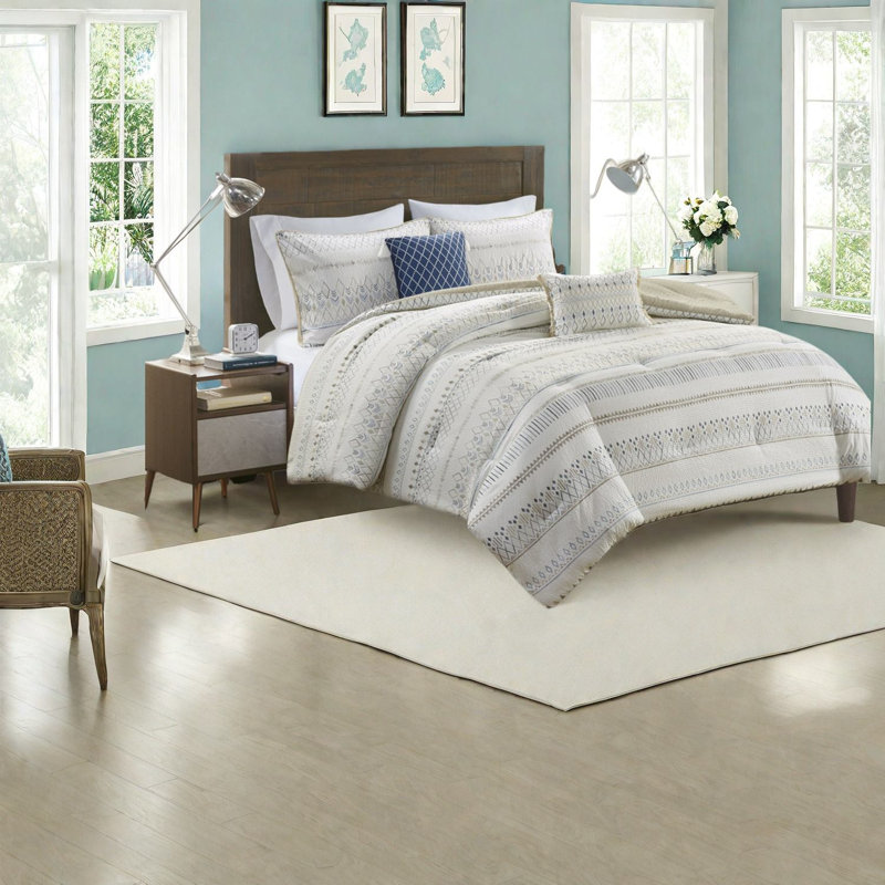 Reversible Polyester Bedding Sets, Full Queen Farmhouse Comfort For Home