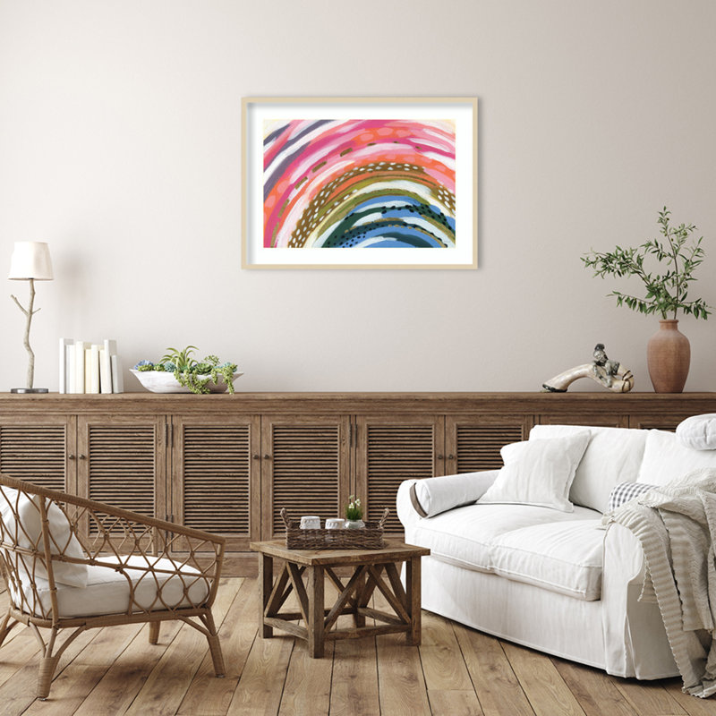 «Rainbow Splash» par Yvette St. Amant, reproduction d'art encadrée sur bois, H 30 po x l 41 po