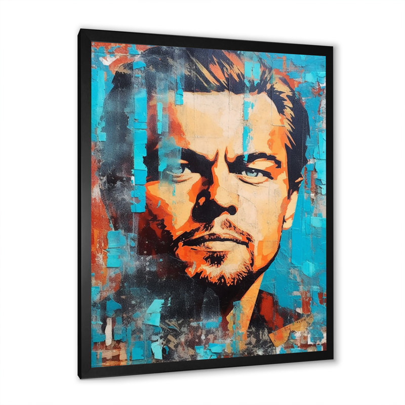 Pop Art Capri Celibrity - célébrité, reproduction d'art sur toile, H 40 po x l 30 po x P 1,5 po, Cadre photo noir