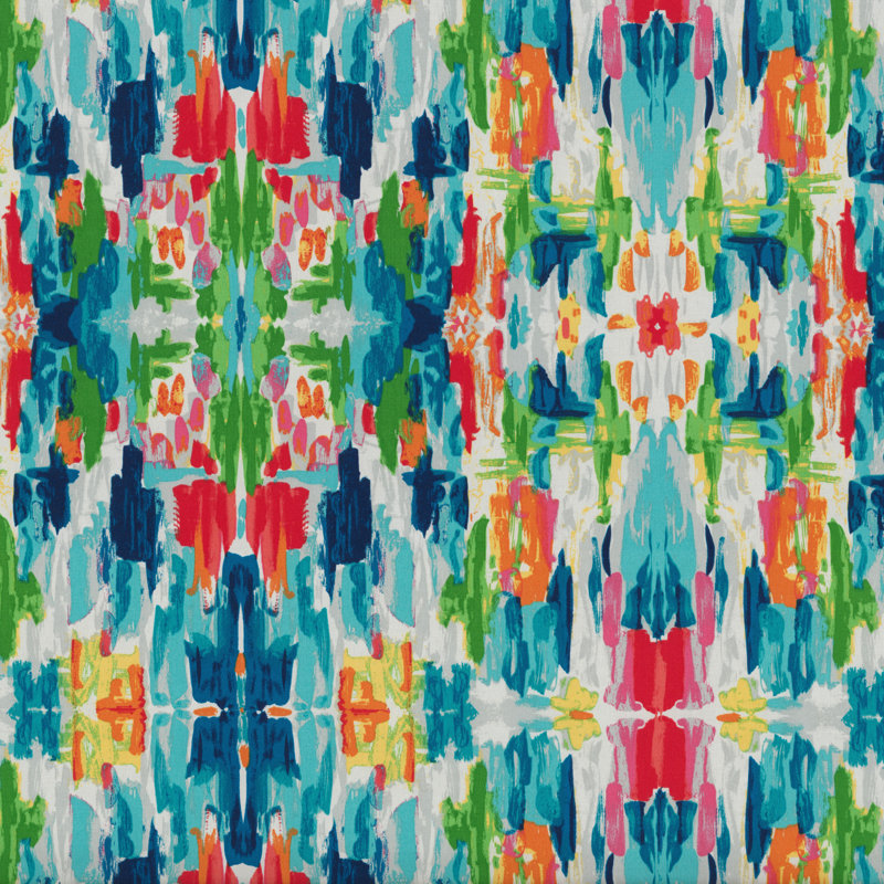 Abstract Reflections Multicolor Cotton Polyester Lumbar Pillows Set